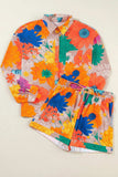 Printed Button Up Long Sleeve Top and Shorts Set - Trendsi - Flyclothing LLC