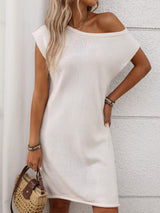 One Shoulder Mini Sweater Dress - Trendsi - Flyclothing LLC