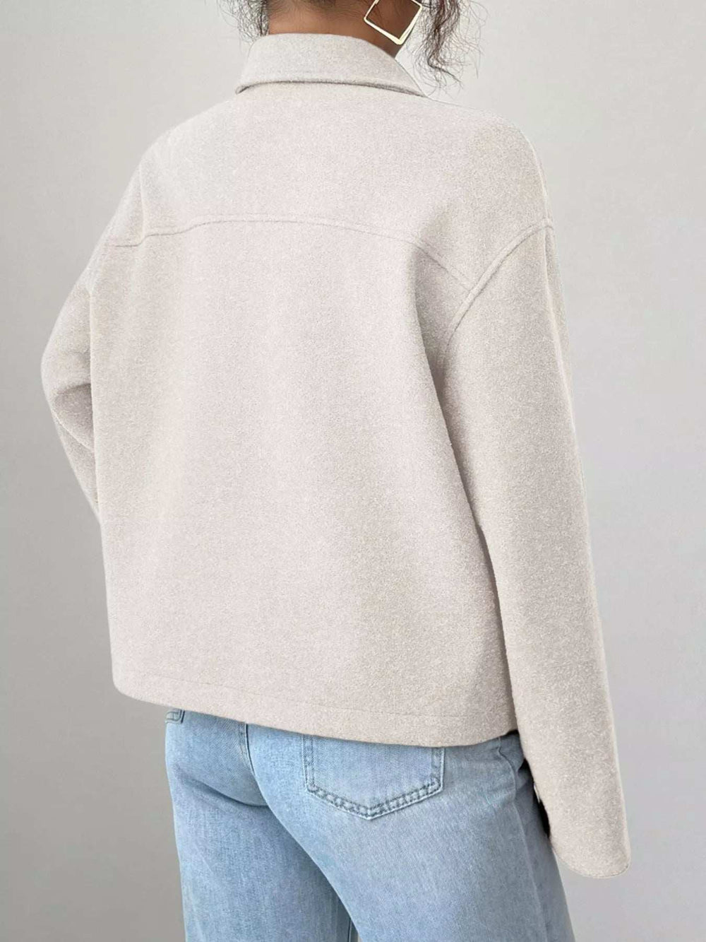 Casual Zip-Up Long Sleeve Jacket - Trendsi - Flyclothing LLC
