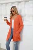 Pocketed Open Front Long Sleeve Cardigan - Trendsi - Flyclothing LLC