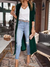 Open Front Long Sleeve Coat - Trendsi - Flyclothing LLC