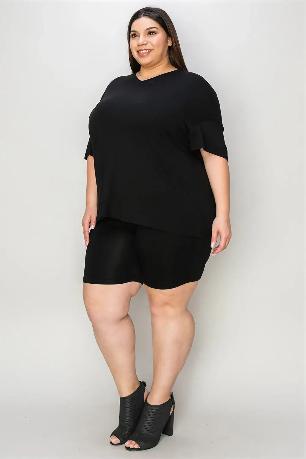 Basic Bae Bamboo Full Size V-Neck Drop Shoulder T-Shirt and Shorts Set - ShopBasicbae - Flyclothing LLC