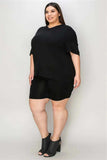 Basic Bae Bamboo Full Size V-Neck Drop Shoulder T-Shirt and Shorts Set - Trendsi - Flyclothing LLC