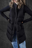 Pocketed Zip Up Vest Coat - Trendsi - Flyclothing LLC