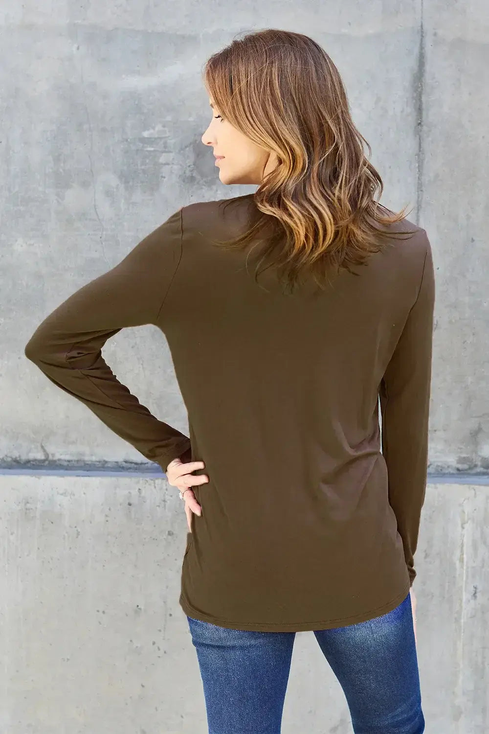 Basic Bae Full Size Round Neck Long Sleeve Top - ShopBasicbae - Flyclothing LLC