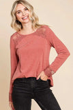 Super Lady Full Size Lace Detail Round Neck T-Shirt - Trendsi - Flyclothing LLC