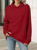 Kangaroo Pocket Long Sleeve Hoodie - Trendsi - Flyclothing LLC