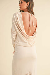 Mable Backless Asymmetric Ruffle Hem Dress - Trendsi - Flyclothing LLC
