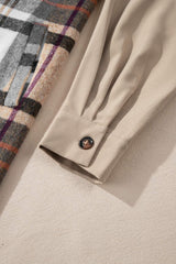 Pocketed Plaid Long Sleeve Mini Shirt Dress - Trendsi - Flyclothing LLC