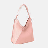 David Jones Woven Handle PU Leather Handbag - Trendsi - Flyclothing LLC