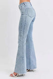 Judy Blue Full Size Mid Rise Rhinestone Side Panel Detail Flare Jeans Plus Size - Trendsi - Flyclothing LLC