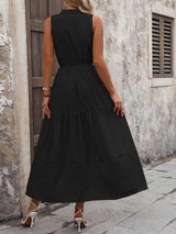 Notched Sleeveless Maxi Tank Dress - Trendsi - Flyclothing LLC