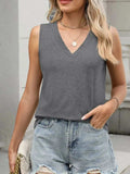 Classic V-Neck Sleeveless Tank Top - Trendsi - Flyclothing LLC