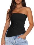 Side Slit Tube Top - Trendsi