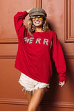 BiBi Merry Glitter Christmas Drop Shoulder Top - Trendsi - Flyclothing LLC
