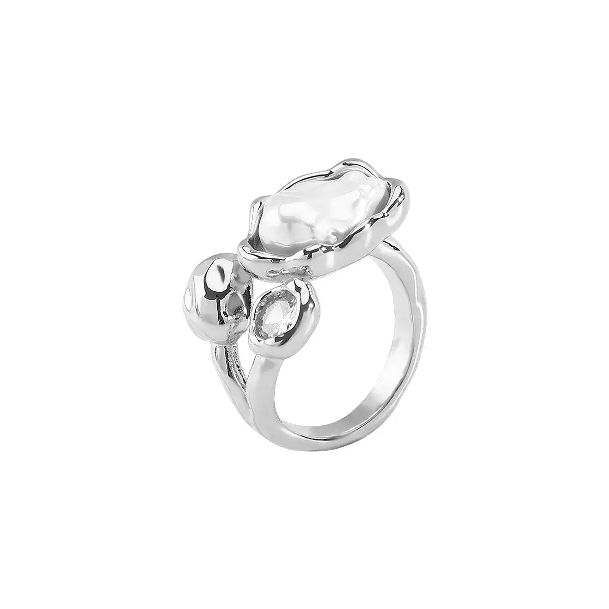Irregular Pearl Open Ring - Trendsi - Flyclothing LLC
