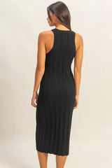 HYFVE Round Neck Bodycon Ribbed Knit Dress - Trendsi - Flyclothing LLC