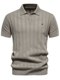 Men's Collared Neck Short Sleeve Knit Polo - Trendsi - Flyclothing LLC