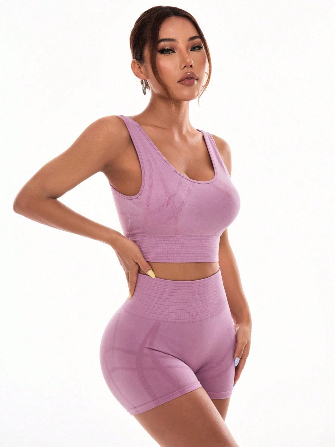 Scoop Neck Wide Strap Top and Shorts Active Set - Trendsi