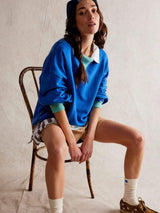 Contrast Trim Round Neck Long Sleeve Sweatshirt - Trendsi - Flyclothing LLC