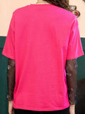 Letter Graphic Round Neck Half Sleeve T-Shirt - Trendsi - Flyclothing LLC