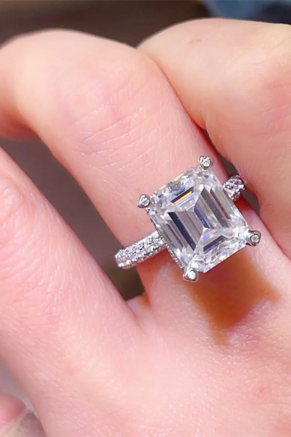5 Carat Moissanite 925 Sterling Silver Ring - Trendsi - Flyclothing LLC