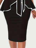 Plus Size Cutout Contrast Sleeveless Dress - Trendsi