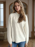 Mock Neck Long Sleeve Sweater - Trendsi - Flyclothing LLC