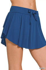 Zenana Ruffle Hem Tennis Skirt With Hidden Inner Pockets - Trendsi - Flyclothing LLC