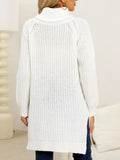 Slit Turtleneck Long Sleeve Sweater - Trendsi