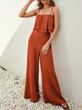 Swiss Dot Layered Cami and Pants Set - Trendsi - Flyclothing LLC