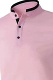 Men's Full Size Stand Collar Contrast Short Sleeve Polo Plus Size - Trendsi