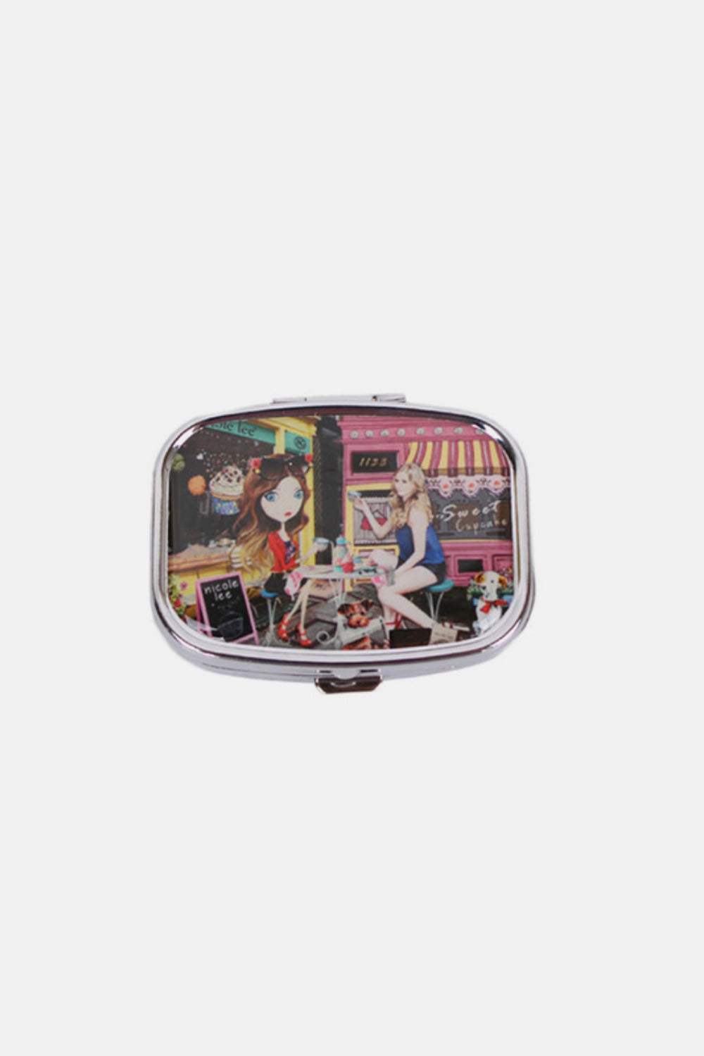 Nicole Lee USA Print Metallic Rectangular Pill Case - Trendsi - Flyclothing LLC