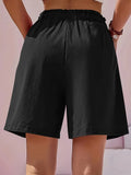 Full Size Pocketed Elastic Waist Shorts - Trendsi