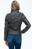 YMI Faux Layered Double-Zipper Jacket with Fuzzy Hood - Trendsi - Flyclothing LLC