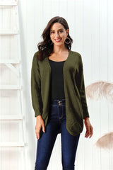 Open Front Long Sleeve Cardigan - Trendsi