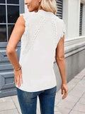 Lovelet Fringe Mock Neck Sweater Vest - Trendsi - Flyclothing LLC
