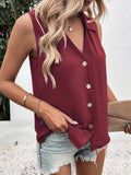 Full Size Johnny Collar Button Up Tank - Trendsi