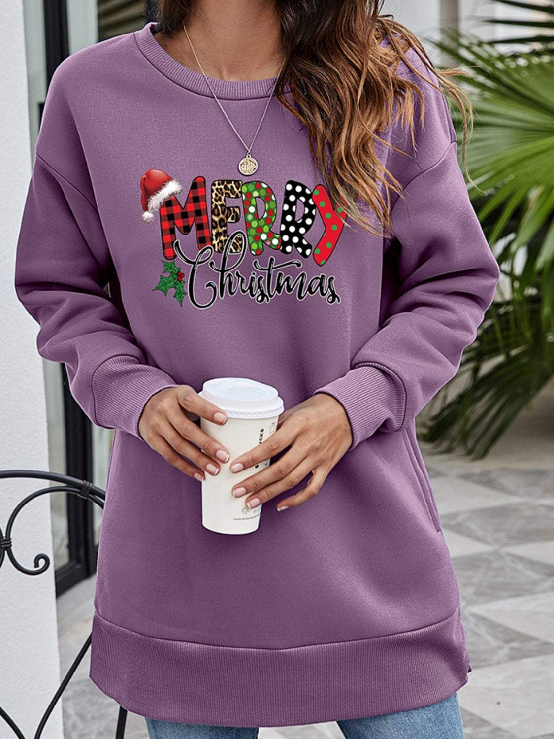 MERRY CHRISTMAS Graphic Sweatshirt - Trendsi - Flyclothing LLC