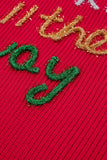 Plus Size Contrast Letter Round Neck Long Sleeve Sweater - Trendsi - Flyclothing LLC