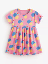 Children's Printed Short Sleeve Dress - Trendsi - Flyclothing LLC