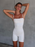 Square Neck Spaghetti Strap Romper - Trendsi