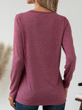 Round Neck Long Sleeve T-Shirt - Trendsi