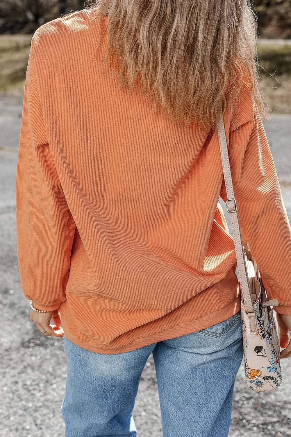 THANKFUL Round Neck Long Sleeve Sweatshirt - Trendsi - Flyclothing LLC