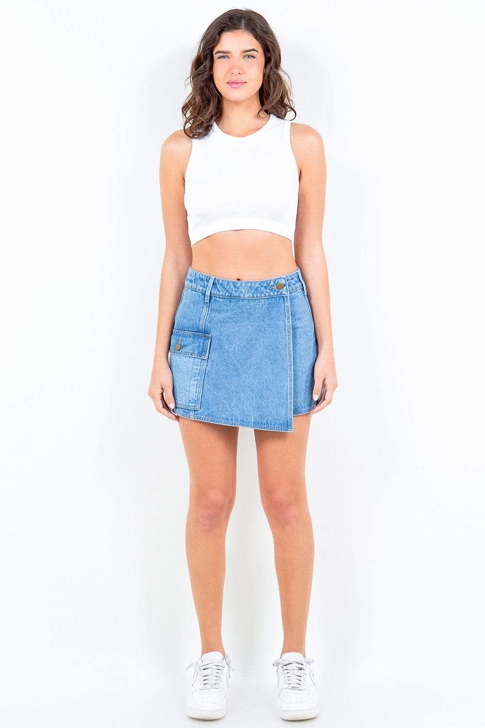 American Bazi Cargo Pocket Denim Skort - Trendsi - Flyclothing LLC