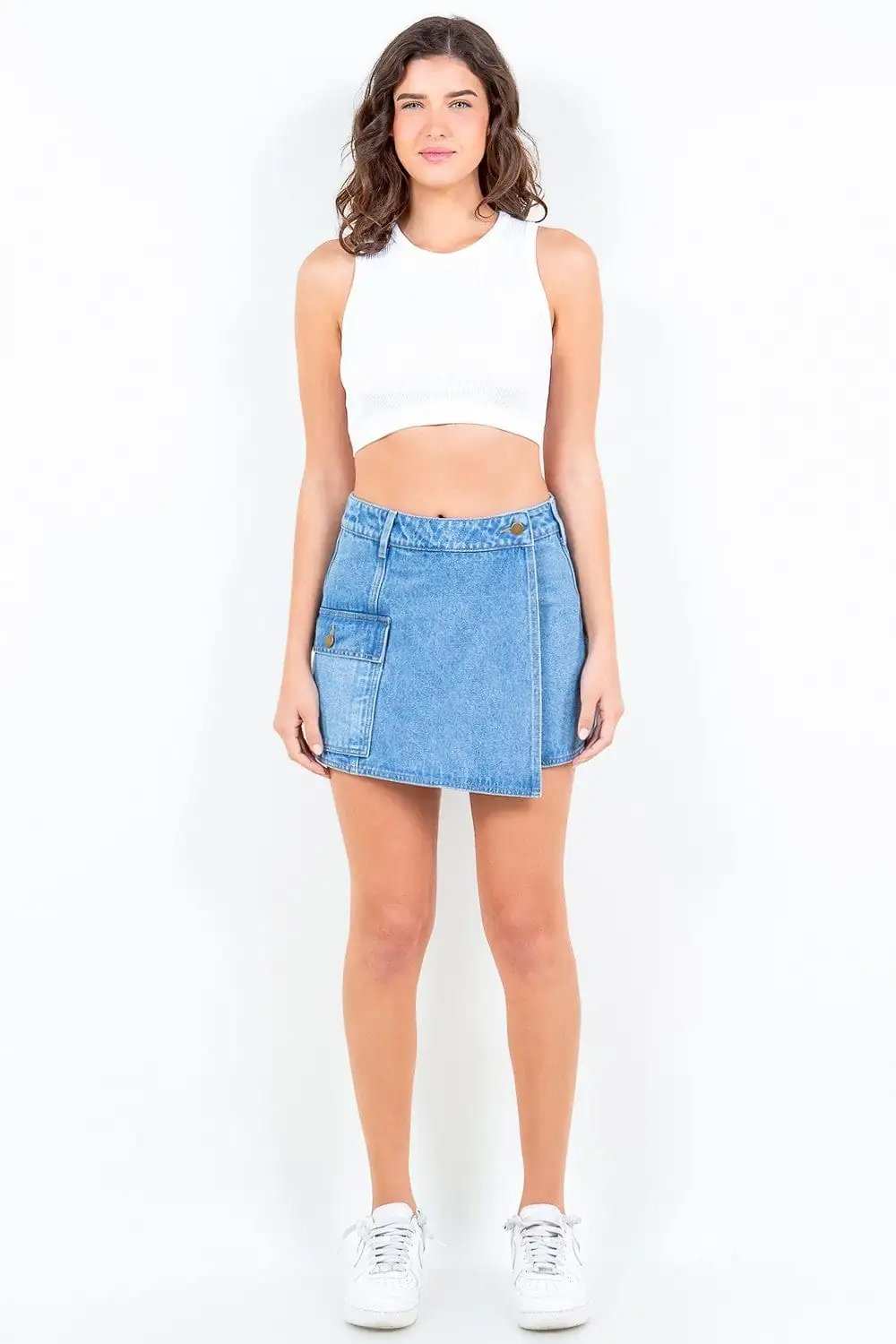 American Bazi Cargo Pocket Denim Skort - Trendsi - Flyclothing LLC