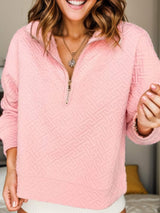 Textured Dropped Shoulder Long Sleeve Sweatshirt - Trendsi - Flyclothing LLC