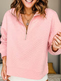 Textured Dropped Shoulder Long Sleeve Sweatshirt - Trendsi