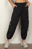VERY J Elastic Waist Woven Cargo Pants - Trendsi