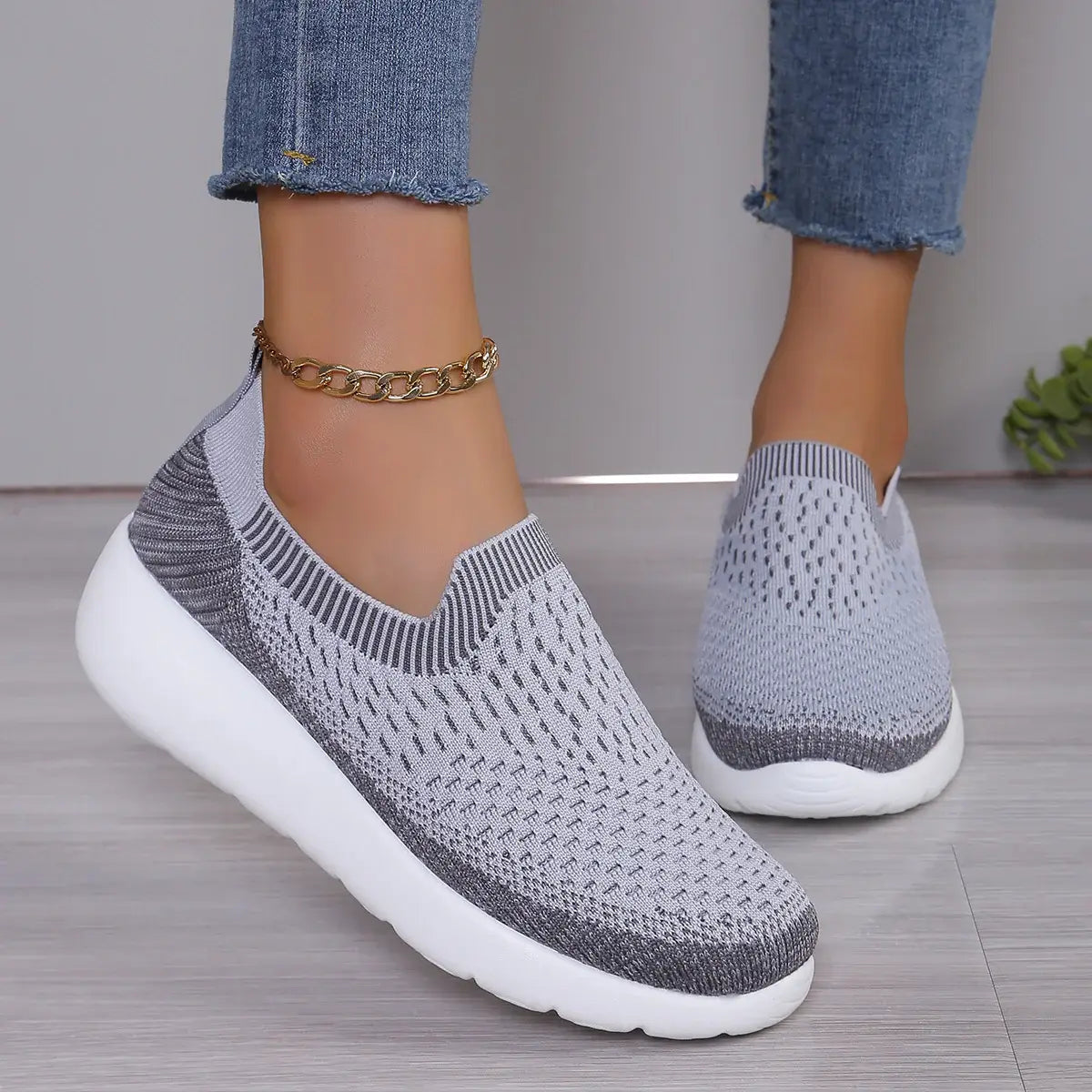 Breathable Round Toe Mesh Sip-On - Trendsi - Flyclothing LLC